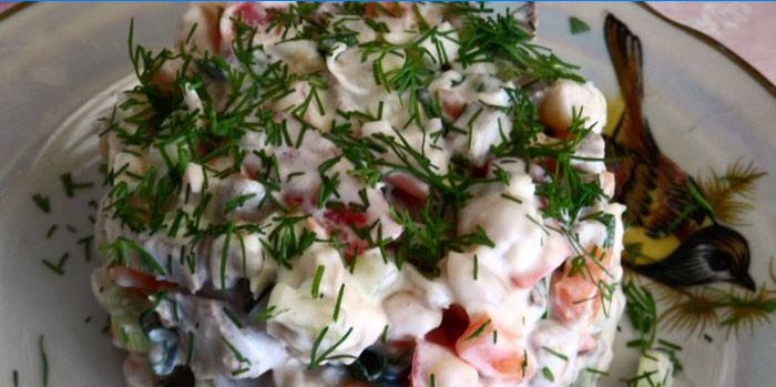 Vārītas mēles pupiņu salāti