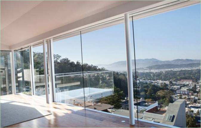 Panorāmas logi Jensen Architects mājā, Sanfrancisko, ASV
