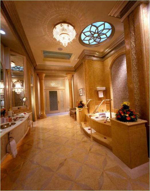 Viesnīcas Emirates Palace viesnīcas istabu interjera dizains